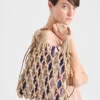 Torba Prada Noua Medium z bawełny w stylu makramy