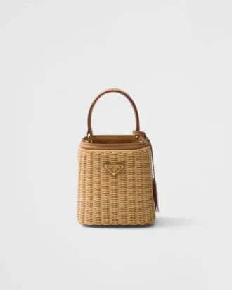 Torba Prada Panier Mini z wikliny i skóry