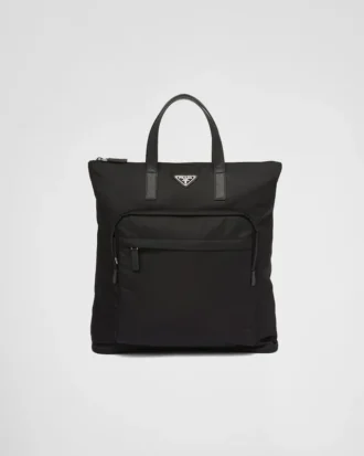 Torba z materiału Re-Nylon i skóry Saffiano Torba z materiału Re-Nylon i skóry Saffiano