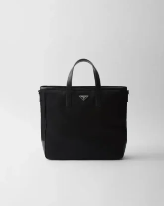 Torba z materiału Re-Nylon i skóry Saffiano Torba z materiału Re-Nylon i skóry Saffiano