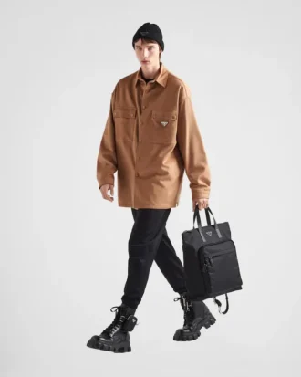 Torba z materiału Re-Nylon i skóry Saffiano Torba z materiału Re-Nylon i skóry Saffiano