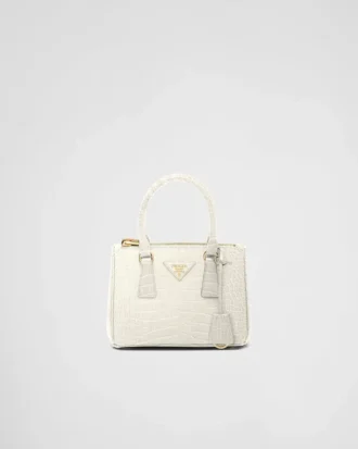 Torebka Prada Galleria Mini z skóry krokodyla