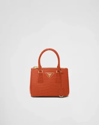Torebka Prada Galleria Mini z skóry krokodyla