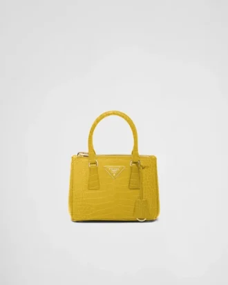 Torebka Prada Galleria Mini z skóry krokodyla