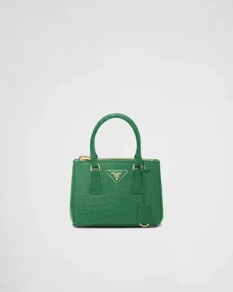 Torebka Prada Galleria Mini z skóry krokodyla