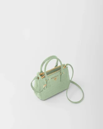 Torebka Prada Galleria Mini z skóry krokodyla