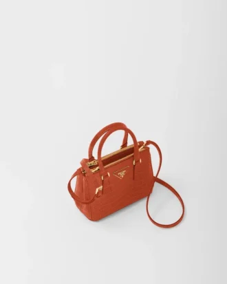 Torebka Prada Galleria Mini z skóry krokodyla