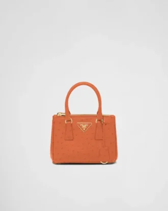 Torebka Prada Galleria Mini ze skóry strusiej