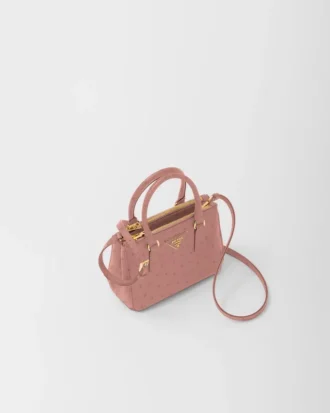 Torebka Prada Galleria Mini ze skóry strusiej