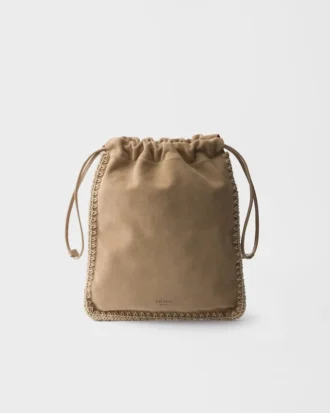 Zamszowa torebka Prada Wish