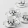Zestaw czterech porcelanowych filiżanek do espresso – paski Zestaw czterech porcelanowych filiżanek do espresso – paski