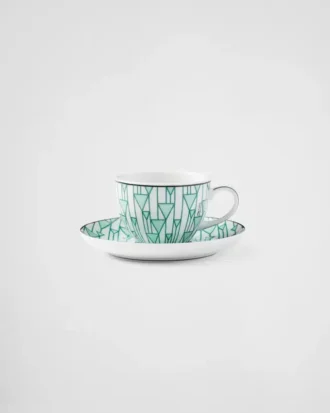 Zestaw czterech porcelanowych filiżanek do espresso – Vienna Green