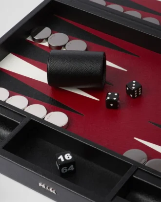 Zestaw do gry w backgammon ze skóry Saffiano Zestaw do gry w backgammon ze skóry Saffiano