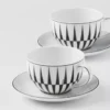 Zestaw dwóch porcelanowych filiżanek do cappuccino – paski Zestaw dwóch porcelanowych filiżanek do cappuccino – paski