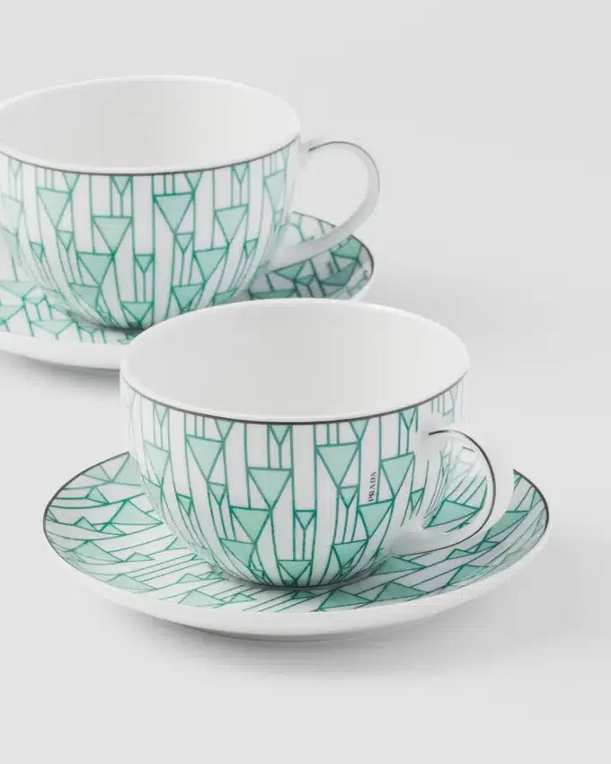 Zestaw dwóch porcelanowych filiżanek do cappuccino – Vienna Green Zestaw dwóch porcelanowych filiżanek do cappuccino – Vienna Green