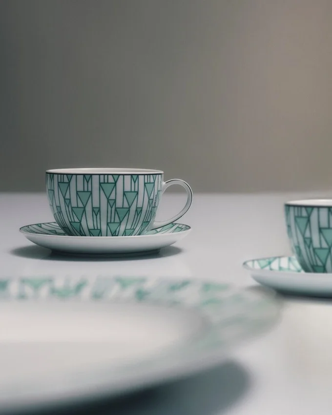 Zestaw dwóch porcelanowych filiżanek do cappuccino – Vienna Green Zestaw dwóch porcelanowych filiżanek do cappuccino – Vienna Green