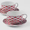 Zestaw dwóch porcelanowych filiżanek do cappuccino – Vienna Red Zestaw dwóch porcelanowych filiżanek do cappuccino – Vienna Red