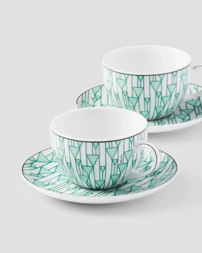 Zestaw dwóch porcelanowych filiżanek do herbaty – Vienna Green Zestaw dwóch porcelanowych filiżanek do herbaty – Vienna Green