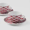 Zestaw dwóch porcelanowych filiżanek do herbaty – Vienna Red Zestaw dwóch porcelanowych filiżanek do herbaty – Vienna Red