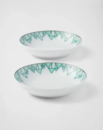 Zestaw dwóch porcelanowych miseczek na sos – Vienna Green
