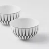 Zestaw dwóch porcelanowych misek do ryżu lub płatków śniadaniowych – paski