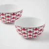 Zestaw dwóch porcelanowych misek do ryżu lub płatków śniadaniowych – Vienna Red