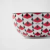 Zestaw dwóch porcelanowych misek do ryżu lub płatków śniadaniowych – Vienna Red