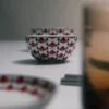 Zestaw dwóch porcelanowych misek do ryżu lub płatków śniadaniowych – Vienna Red