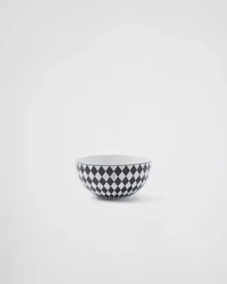 Zestaw dwóch porcelanowych misek do zupy – szachownica