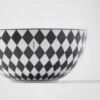 Zestaw dwóch porcelanowych misek do zupy – szachownica