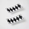 Zestaw dwóch porcelanowych podstawek pod pałeczki – szachownica