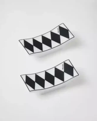 Zestaw dwóch porcelanowych podstawek pod pałeczki – szachownica