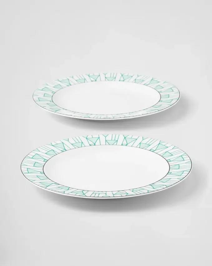 Zestaw dwóch porcelanowych talerzy obiadowych – Vienna Green Zestaw dwóch porcelanowych talerzy obiadowych – Vienna Green