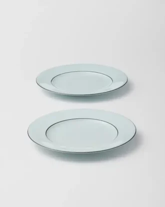 Zestaw dwóch porcelanowych talerzyków do chleba – Celadon