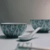 Zestaw dwóch porcelanowych łyżek – Vienna Green