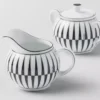 Zestaw porcelanowego dzbanka na mleko i cukiernicy – paski Zestaw porcelanowego dzbanka na mleko i cukiernicy – paski